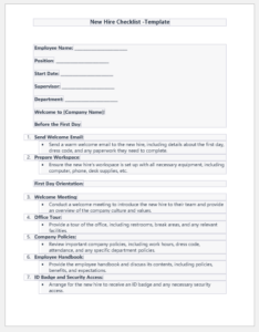 New Hire Checklist Template for Word | Download File