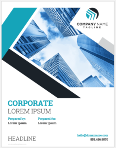 Corporate cover page template