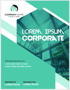 Corporate cover page template