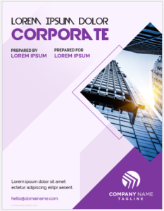 Corporate cover page template