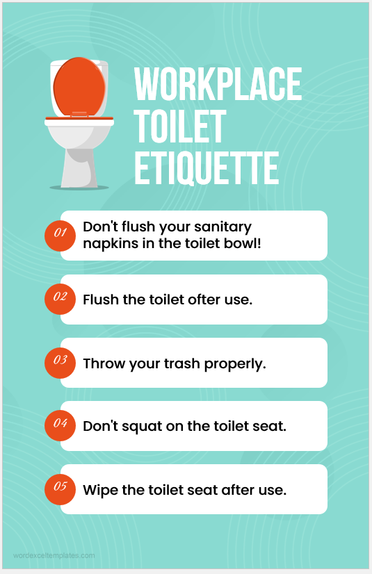 Workplace Toilet Etiquette Posters for Word | Edit & Print