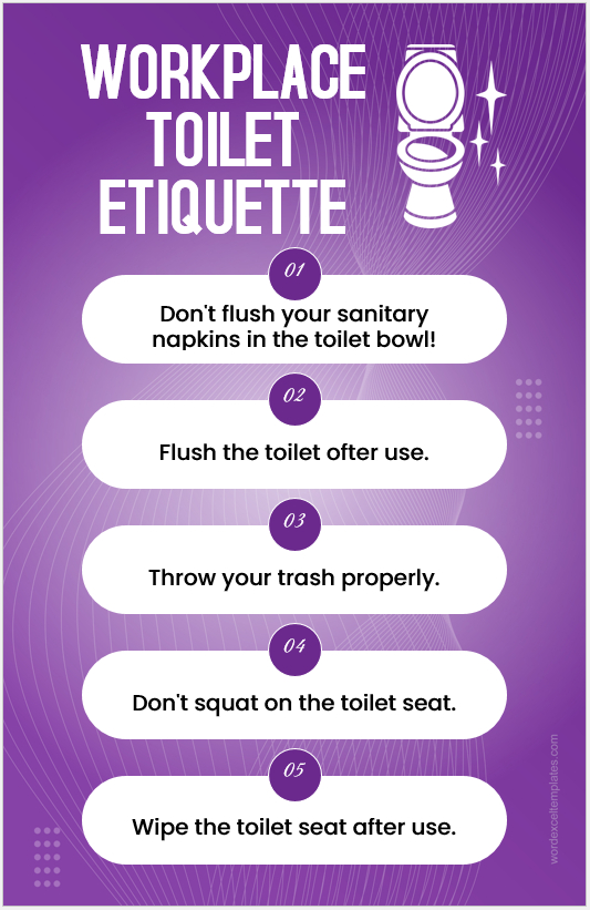 Workplace Toilet Etiquette Posters for Word | Edit & Print