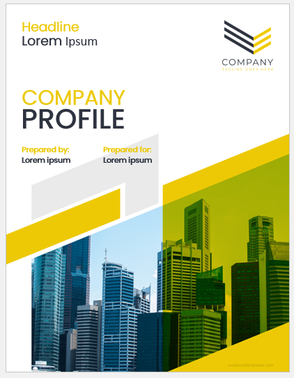 Company profile cover page template