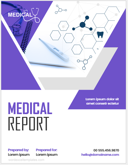 Medical report cover page template