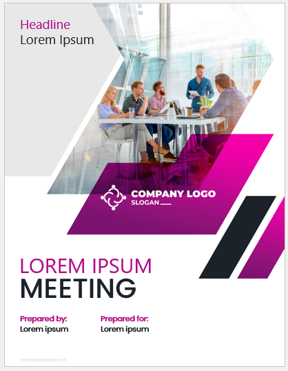 Meeting report cover page template