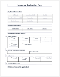 Insurance Application Form