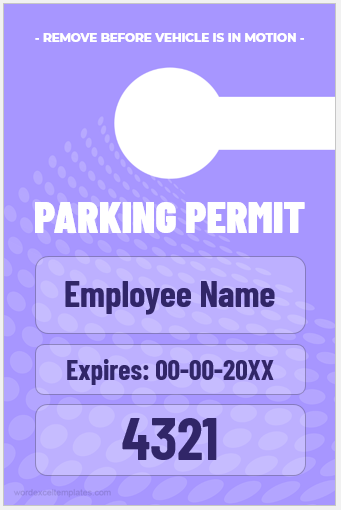 Parking Card Template