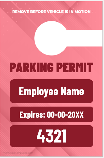 Parking Card Template