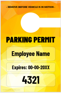 Parking Card Template