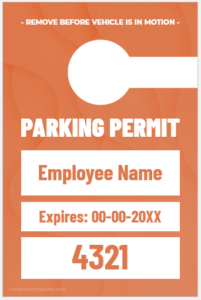 Parking Card Template