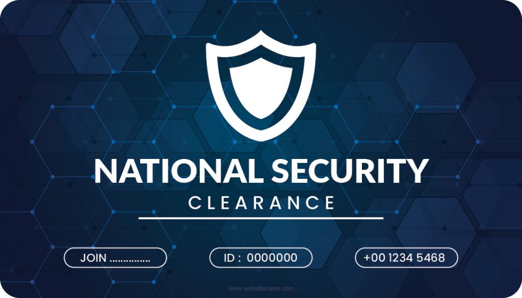 Security Clearance Card Template