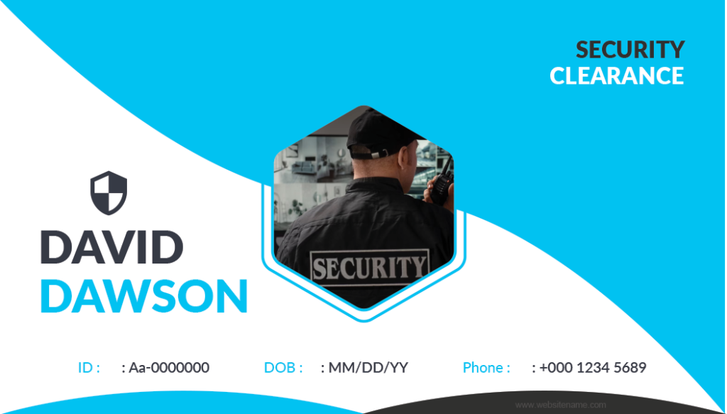 Security Clearance Card Template