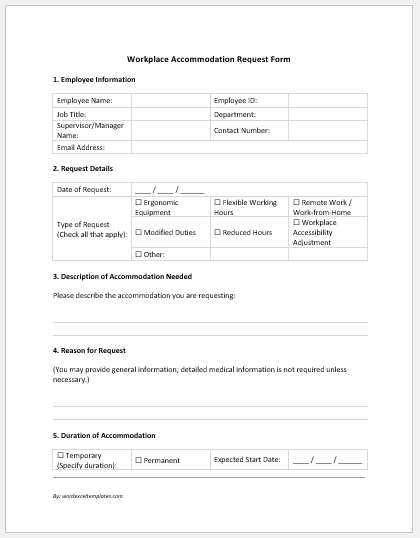 Workplace Accommodation Request Form
