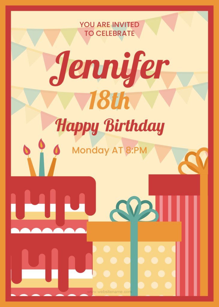 Birthday gift card template