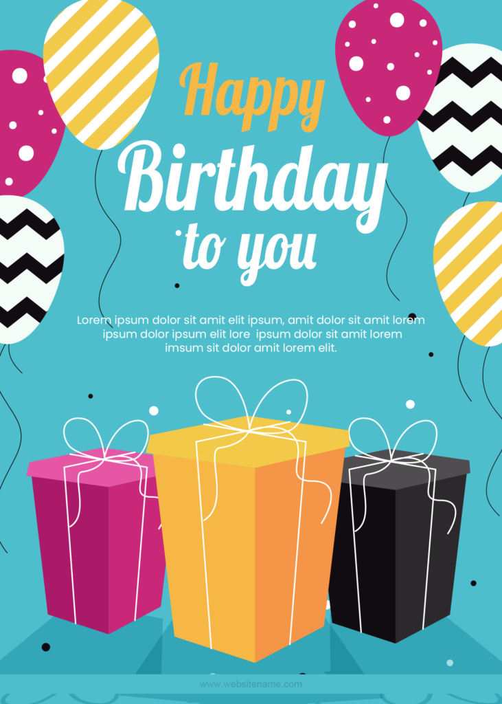 Birthday gift card template