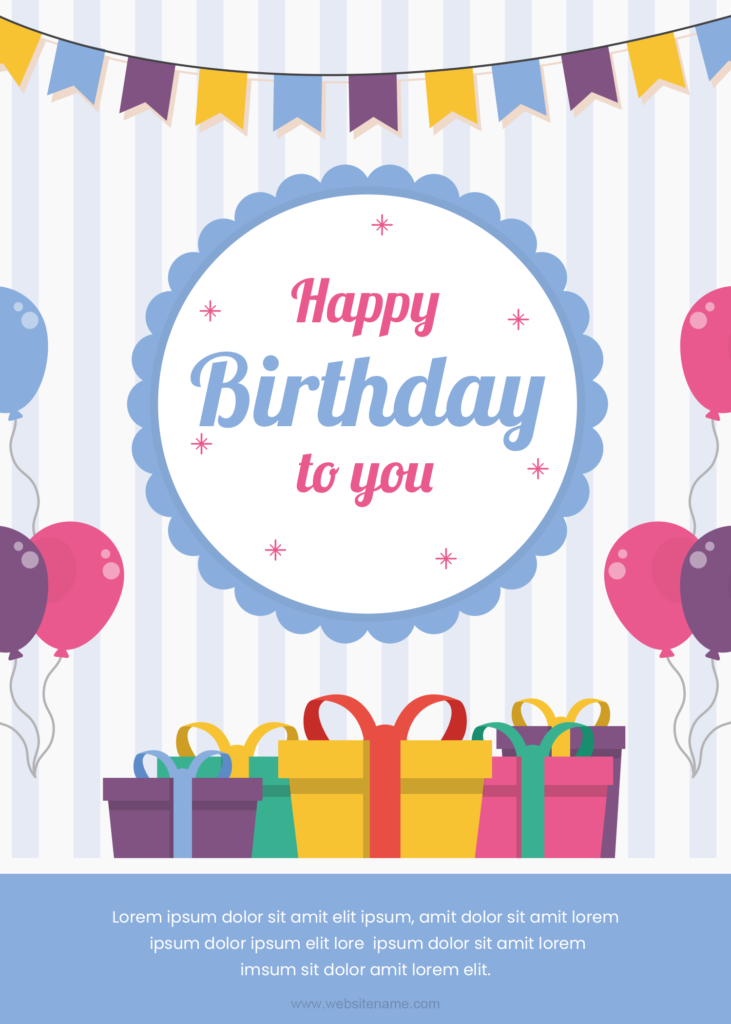 Birthday gift card template