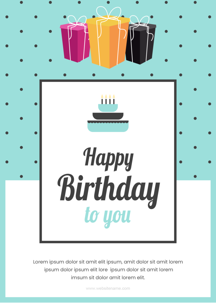 Birthday gift card template