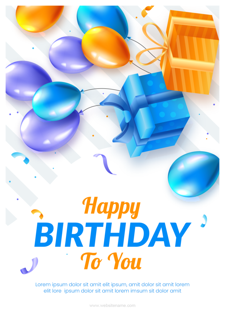 Birthday gift card template