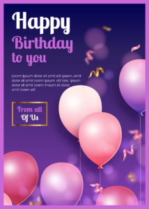 Birthday gift card template