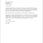 Letter Requesting Recommendation from Previous Employer
