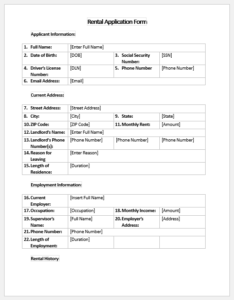 Rental Application Form