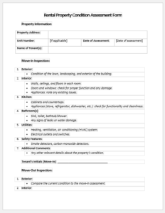 Rental Property Condition Assessment Form