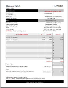 Standard Invoice Template