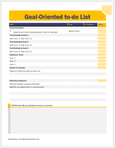 Goal-Oriented To-Do List