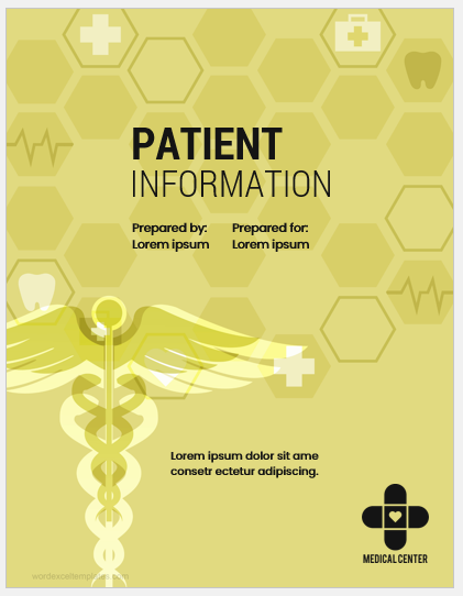Patient information cover sheet template