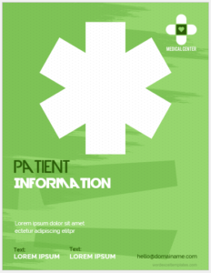 Patient information cover sheet template