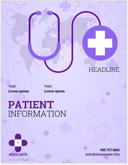 Patient information cover sheet template