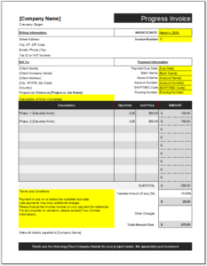 Progress Invoice