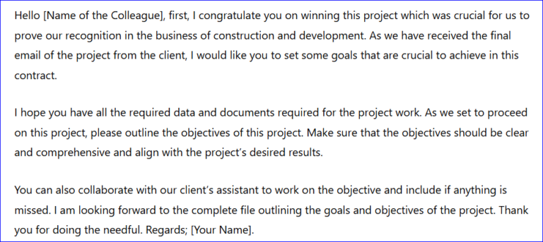 Advice Letter to Subordinate to Set Clear Goal