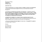 Letter Requesting Transfer to another Department
