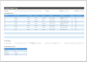 Incident Report Log Template for Excel | Download/Save