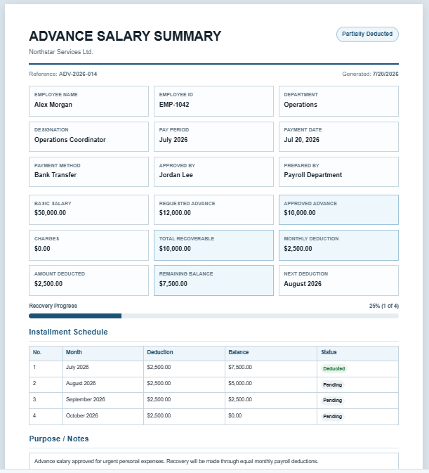 Advance Salary Tracker