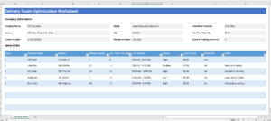 Delivery Route Optimization Worksheet for Excel | Download