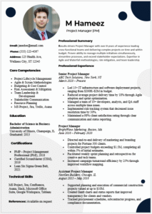 Project Manager Resume Template