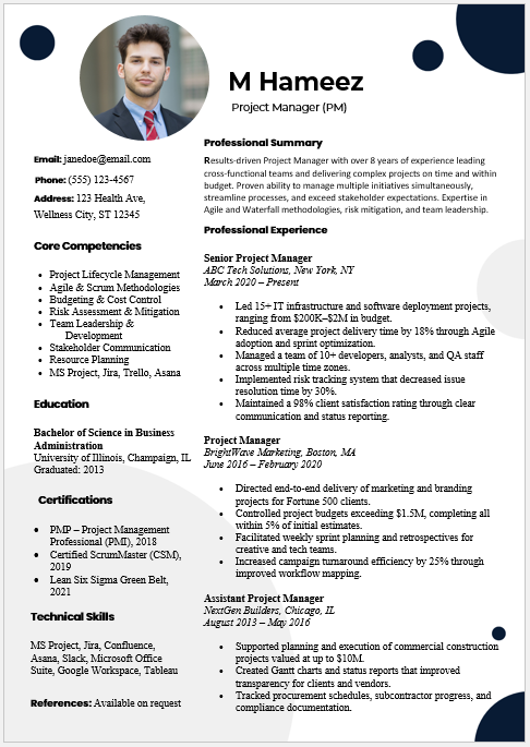 Project Manager Resume Template