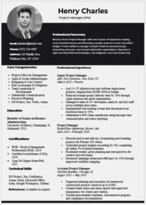 Project Manager Resume Template
