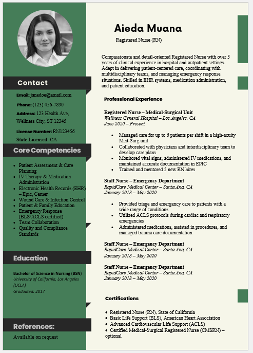 Registered Nurse Resume Template