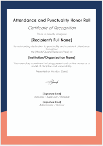 Attendance and Punctuality Honor Roll
