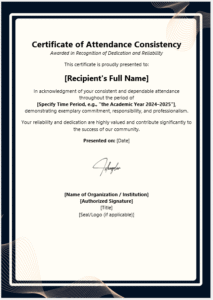 Certificate of Attendance Consistency