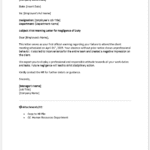 First Warning Letter for Negligence of Duty
