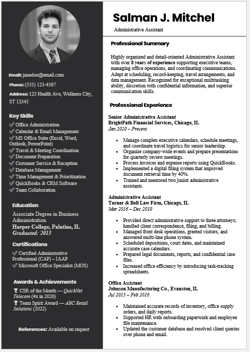 Administrative Assistant Resume Template