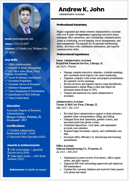 Administrative Assistant Resume Template