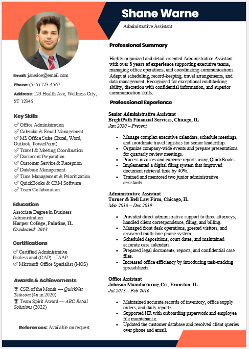 Administrative Assistant Resume Template
