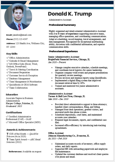 Administrative Assistant Resume Template