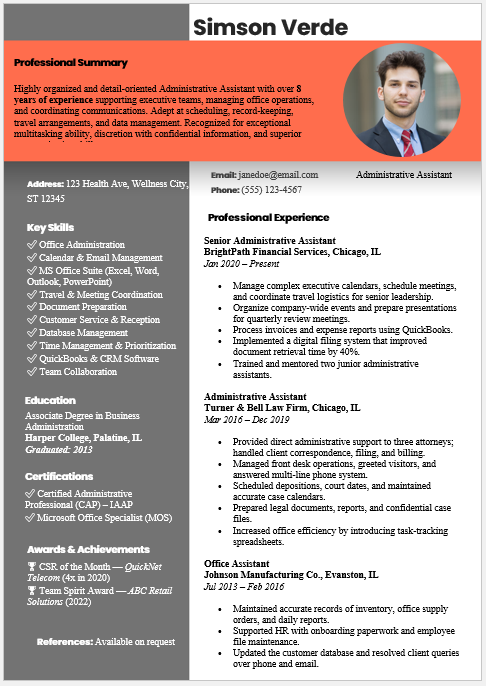 Administrative Assistant Resume Template