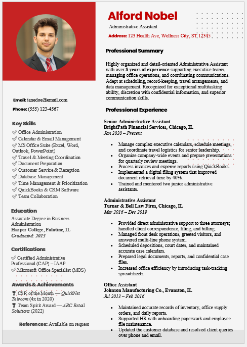 Administrative Assistant Resume Template